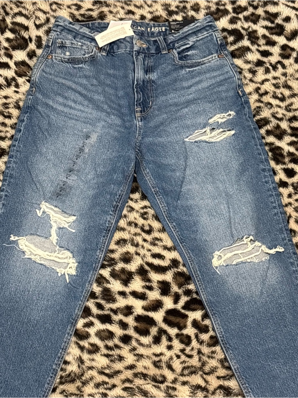 American Eagle Outfitters Distressed Blue Boyfriend Jeans
